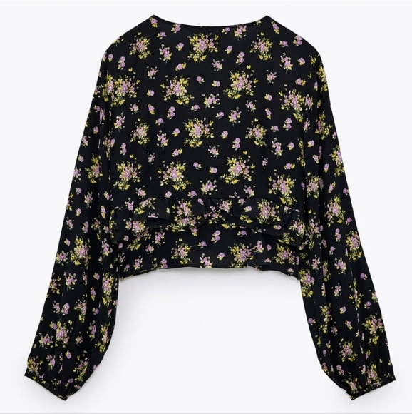 ZARA FLORAL PRINTED CROP TOP - Picture 2 of 8